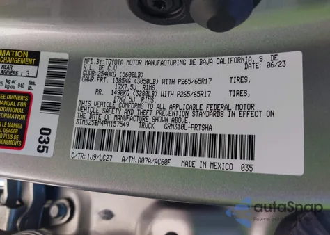 2023 Toyota Tacoma Trd Sport from USA, damaged, VIN 3TMDZ5BN4PM157549